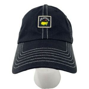 Masters Tournament Golf Hat Black Contrast Stitch Adjustable‎ Strap Cap